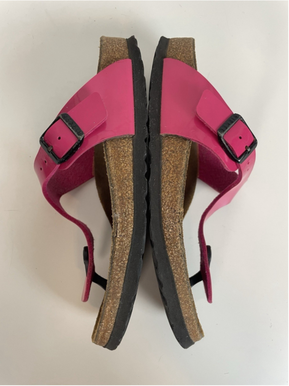 Birkenstock Gizeh Sandals Womens 37 Glossy Patent Pink Leather Fuchsia Tulip - Picture 8 of 12